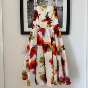 Alexander McQueen Orchid Print Midi Dress